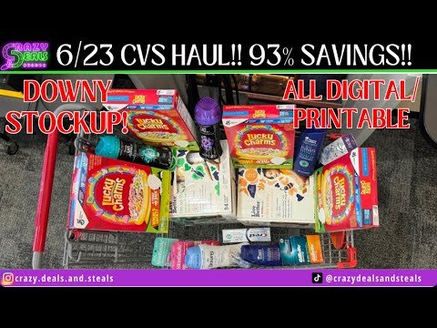 🤗6/23 CVS HAUL=  93% SAVINGS! 75% PFF DIAPERS & Downy Stock Up! #cvsdeals