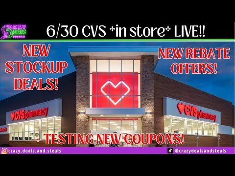 6/30 CVS *in store* LIVE!! NEW CVS STOCKUP DEALS + NEW REBATE OFFERS + Testing New Coupons- CVS Haul