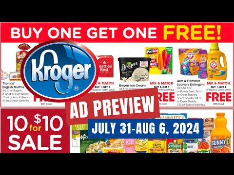 *BOGO Sale* Kroger Ad Preview for 7/31-8/6 | 5x Digital Coupons, 10 for $10, Weekly Digitals, & MORE