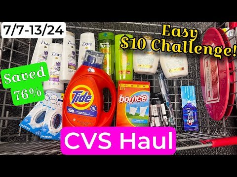 CVS Haul – Easy $10 Beginners Challenge! |Save 75% 7/7-13/24