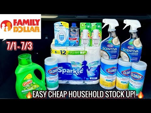 Family Dollar ALL Digital Household Stock Up!|Cleaning Products for Cheap |$5/25 Deals for 7/1 – 7/3