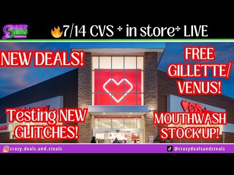 7/14 CVS *in store* LIVE! Testing NEW Glitch Deals! + FREE Gillette/ Venus Shave + MOUTHWASH STOCKUP