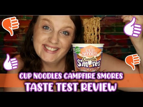 Cup Noodles Campfire Smores Taste Test Review || Cup Noodles