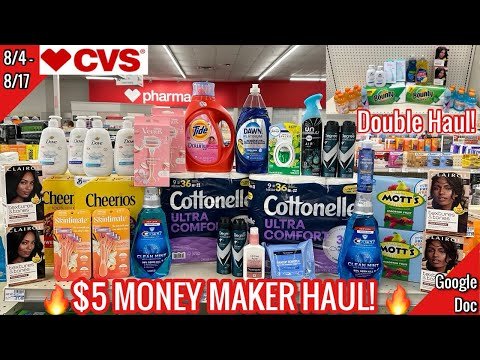 CVS Free & Cheap Coupon Deals & Haul |8/4 – 8/17| $5 Money Maker Mega Stock Up!| Learn CVS Couponing