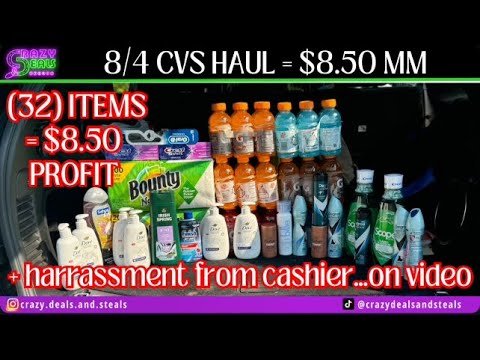 🔥8/4 CVS HAUL= $8.50 MM🎉 HOT GLITCHES + CASHIER HARRASSMENT..ON VIDEO😳 (CVS Couponing) #cvsdeals