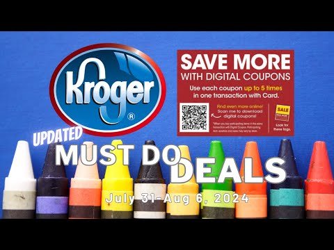 *3 FREEBIES* Kroger UPDATED Must DO Deals for 7/31-8/6 | 5x Digitals, BOGO, 10 for $10 & MORE