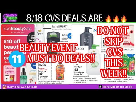 🔥8/18 CVS Deals {11 MUST DO CVS DEALS} $10/$25 BEAUTY/PERSONAL CARE CRT- CVS Couponing🔥#cvsdeals