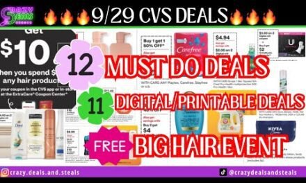 🔥9/29 CVS 12 MUST DO DEALS🎉NEW GLITCHES & MM’S + $10/$40 HAIR EVENT FREEBIE- CVS Couponing