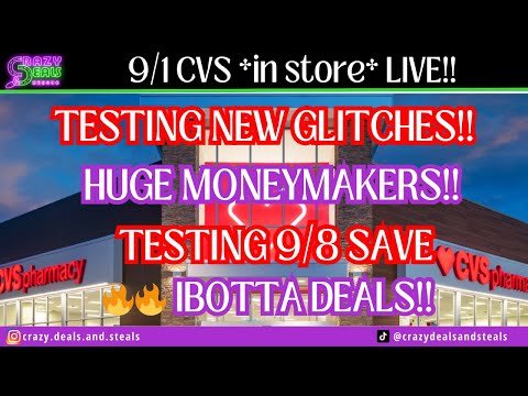 9/1 CVS *in store* LIVE! Testing New Glitches + HUGE MONEYMAKERS, 🔥 Ibotta Deals (9/1 CVS HAUL)