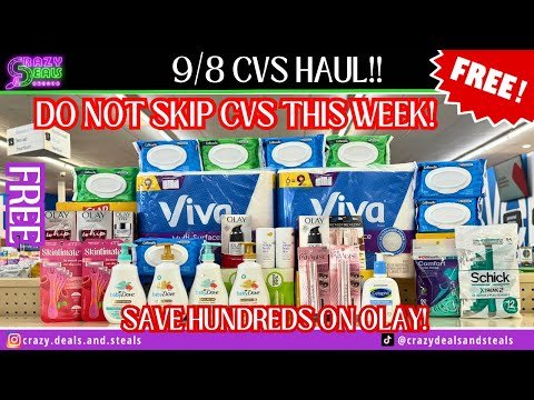 🎉WOW! 9/8 CVS HAUL = FREE🎉Baby Dove STOCKUP * SAVE HUNDREDS ON OLAY (CVS Couponing)#cvsdeals