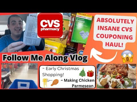 ABSOLUTELY INSANE CVS COUPONING HAUL! ~ EARLY CHRISTMAS SHOPPING + MAKING CHICKEN PARMESAN ~ VLOG