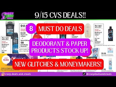 🔥9/15 CVS Deals {8 MUST DO CVS DEALS} NEW GLITCHES & MM’S + STOCKUP DEALS- CVS Couponing🔥#cvsdeals