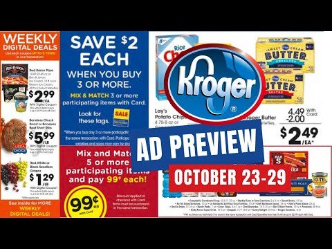 *$.99 Sale & MEGA* Kroger Ad Preview for 10/23-10/29 | Buy 3 Save $2 Each Mega Sale + MORE