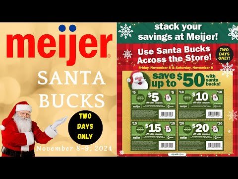 *2 DAYS ONLY* Meijer “SANTA BUCKS” Deals for 11/8-11/9 | Santa Bucks, Coupons, + Catalina Matchups