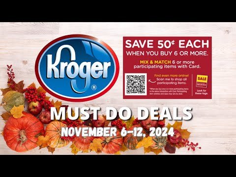 *NEW MEGA* Kroger MUST DO Deals for 11/6-11/12 | FREEBIE Buy 3 Save $5 Instantly Deal + MORE