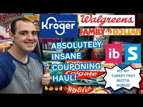 ABSOLUTELY INSANE IBOTTA COUPONING HAUL! ~ HIT MY TURKEY TROT BONUS ~ KROGER / WALGREENS / FD DEALS!