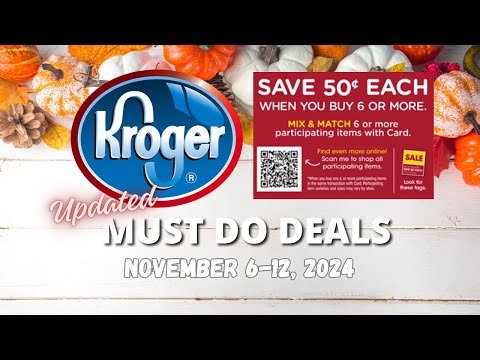 *RUN 5x Weekly Deal* Kroger UPDATED Must Do Deals for 11/6-11/12 | New MEGA + MORE