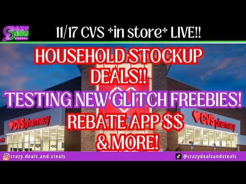 11/17 CVS *in store* LIVE! STOCK UP: HOUSEHOLD SUPPLIES, NEW GLITCHES, REBATE APP💰 &MORE! CVS DEALS