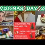 COUPONERS ARE PREPARED FOR THIS! ~ WORK CHRISTMAS PARTY ~ OPENING MORE CARDS ~ VLOGMAS DAY 20