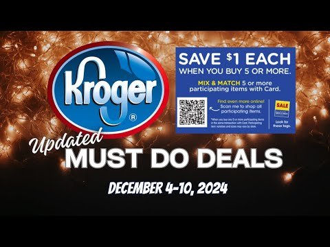 *RUN* Last Day for Kroger MUST DO Deals for 12/4-12/10 | Catalina Deal & MORE