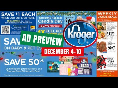 *50% Off Gift Sets* Kroger Ad Preview for 12/4-12/10 | MEGA SALE, $6 Candle Sale, 5xDigitals, & More