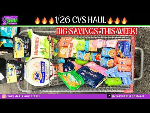 π1/26 CVS HAUL πNO NEWSPAPER COUPONS NEEDED + Huggies Deal & Dish tab StockUp #cvsdeals #cvshaul