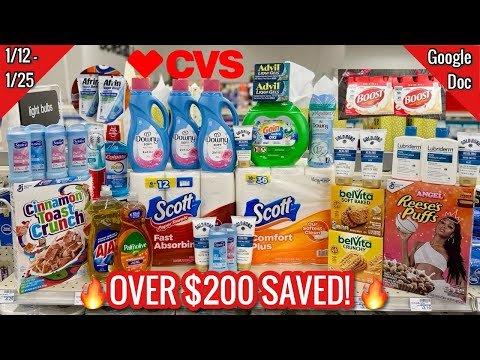 CVS Free, Cheap, & Money Maker Coupon Deals & Haul |1/12 – 1/25|$200 in SAVINGS| Learn CVS Couponing