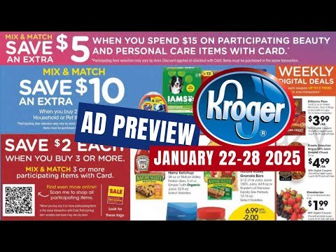 *NEW MEGA SALE* Kroger Ad Preview for 1/22-1/28 | Buy 3 Save $2 Mega Sale, Beauty/Self-Care, & MORE