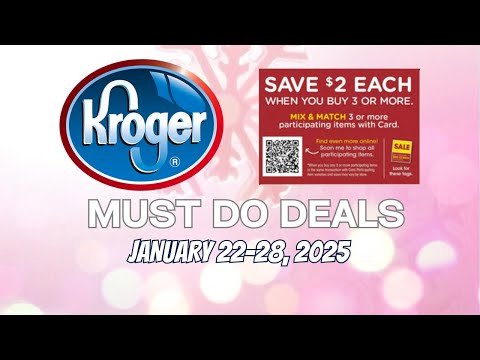*NEW MEGA* Kroger MUST DO Deals for 1/22-1/28 | Buy 3 Save $2 Each Mega Sale + MORE