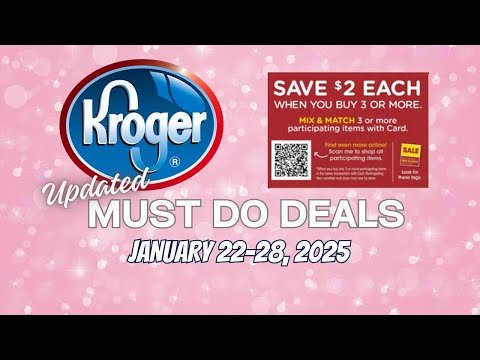 *WOW* Kroger UPDATED Must Do Deals for 1/22-1/28 | Mega Sale, Weekly Digitals, & MORE