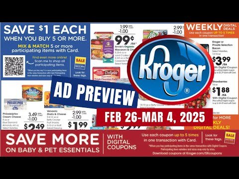 *MEGA SALE* Kroger Ad Preview for 2/26-3/4 | Buy 5 Save $1 Each, 5x Digitals, Weekly Digitals & MORE