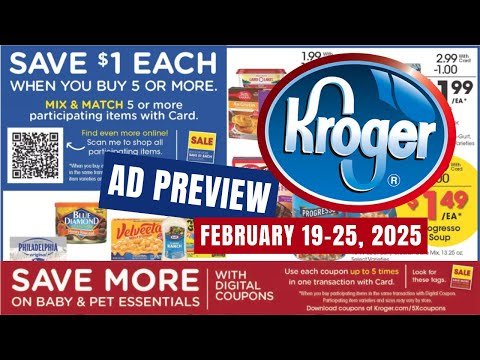 *MEGA SALE* Kroger Ad Preview for 2/19-2/25 | Buy 5 Save $1 Each Meg Sale, 5x Digitals, & MORE
