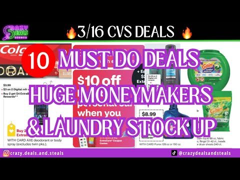 🔥3/16 CVS 10 MUST DO DEALS🎉MONEYMAKERS & SUPER CHEAP DEALS + DOVE, LAUNDRY & MORE!!- CVS Couponing