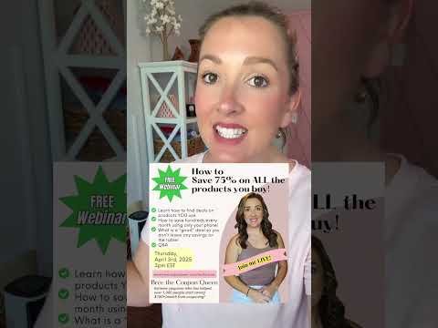 Sooo excited to host another Free Live Coupon Class! ✅Thursday 4/3 at 3pm EST! Learn how to save 75%