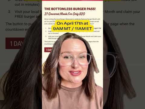 $20 Red Robin Bottomless Burger Pass ($682 Value!) (Link in comments)