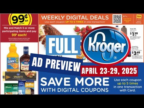 *FULL AD!!!* Kroger Ad Preview for 4/23-4/29 | $.99 Sale, 5x Digitals, Weekly Digitals, & MORE