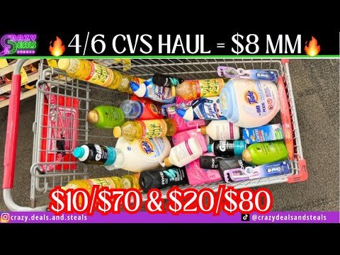 🔥OMG🔥4/6 CVS HAUL $8 PROFIT👏 $10/$70 & $20/$80- LAUNDRY CARE $0.24 CLEARANCE‼️ #cvsdeals #cvshaul