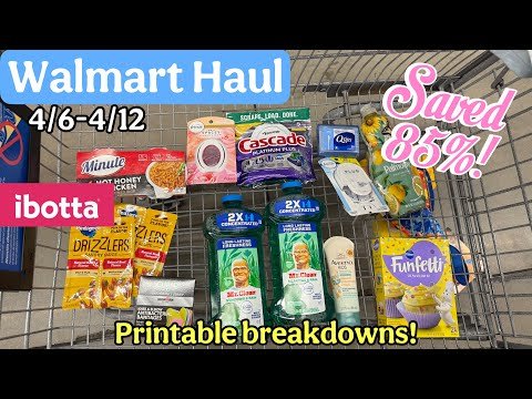 Walmart Ibotta Haul- SAVE 85% Using only your phone! $5 MM Deal! 4/6-4/12