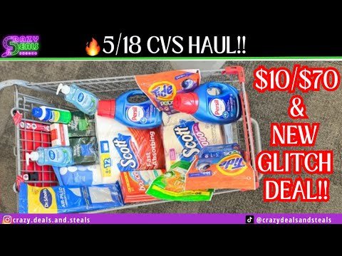 🔥5/18 CVS HAUL👏 $10/$70 + NEW GLITCH + NEW CVS ACCOUNT‼️CVS DEALS #cvsdeals #cvshaul