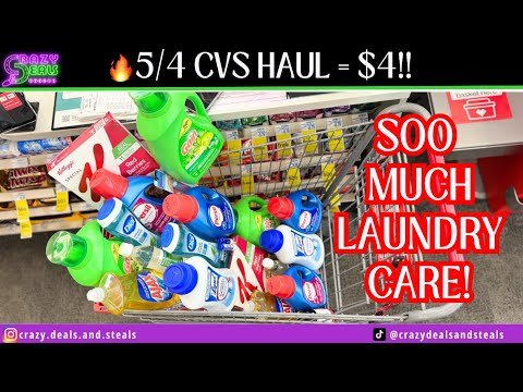 🔥5/4 CVS HAUL=$4 TOTAL👏 $10/$70 X2 + SOOO MUCH LAUNDRY CARE ‼️CVS DEALS #cvsdeals #cvshaul