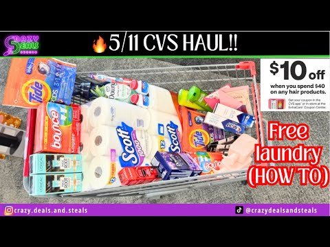 🔥5/11 CVS HAUL👏 $10/$70 + $10/$40 HAIR CRT + FREE LAUNDRY (HOW TO) ‼️CVS DEALS #cvsdeals #cvshaul