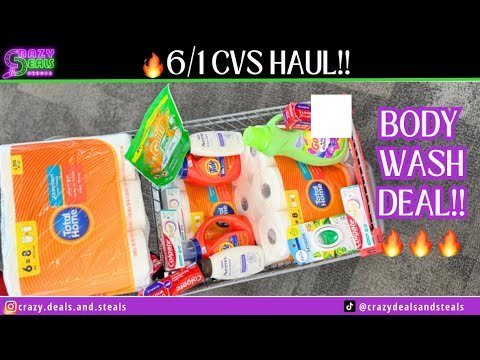 🔥6/1 CVS HAUL👏 BODY WASH, PAPER PROD.+ LAUNDRY STOCK UP‼️6/1 CVS Couponing #cvsdeals #cvshaul