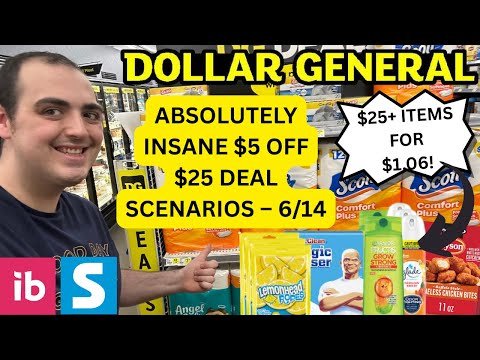 ABSOLUTELY INSANE DOLLAR GENERAL $5 OFF $25 SCENARIOS! ~ $25+ OF ITEMS FOR $1.06! ~ 06/14/25