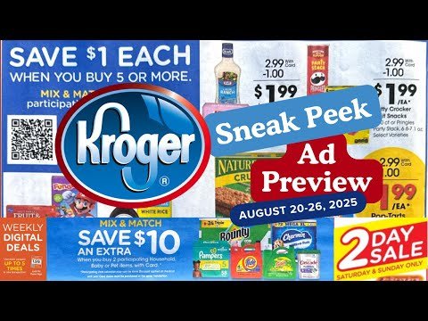 *MEGA SALE* Kroger SNEAK PEEK Ad Preview for 8/20-8/26 | Buy 5 Save $1 Each Mega Sale & MORE