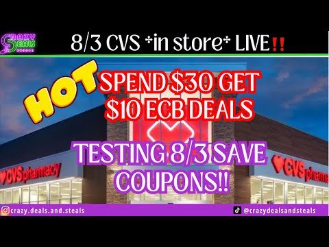 🔥8/3 CVS *in store* LIVE❗️SOO MANY (EASY) SPEND $30 DEALS👏 8/3 CVS DEALS & HAUL #cvscouponing
