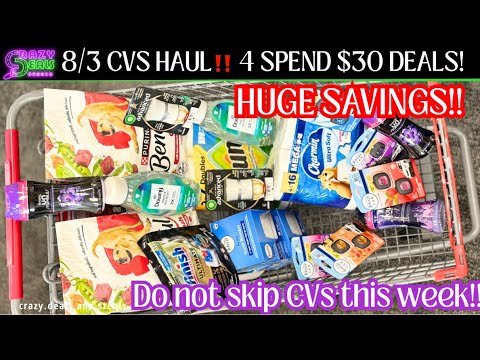 👏8/3 CVS Haul = HUGE SAVINGS!!! (4) SPEND $30 DEALS + FREEBIES🔥8/3 CVS Couponing