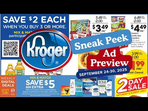 *SNEAK PEEK* Kroger Ad Preview for 9/24-9/30 | Buy 3 Save $2 MEGA SALE, Beauty Event, & MORE