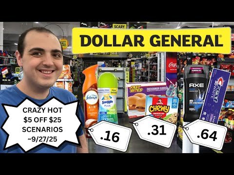 CRAZY HOT DOLLAR GENERAL $5 OFF $25 SCENARIOS (9/27/25) ~ .16 SNUGGLE / FEBREZE, .31 QUAKER, MORE!