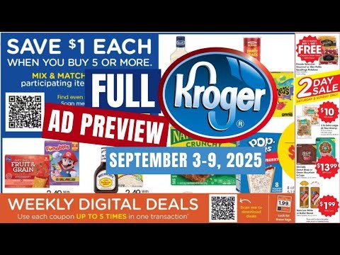 *FULL AD* Kroger Ad Preview for 9/3-9/9 | Mega Sale, NEW Weekly Digitals, & New 2 Day Sale
