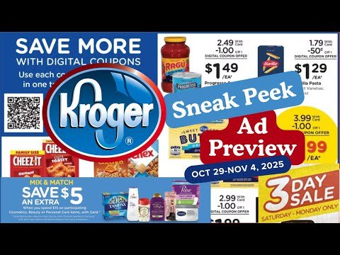 *3 Day Sale* Kroger SNEAK PEEK Ad Preview for 10/29-11/4 | 5x Digital Coupons, Beauty Event, & More